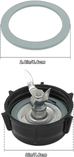 Miniatura 3 de Para Oster Blender Piezas de Repuesto Blender Cuchilla de Trituradora de Hielo con Tapa Base Tarro Acoplamiento Perno Eslingor Pin y 2 Junta