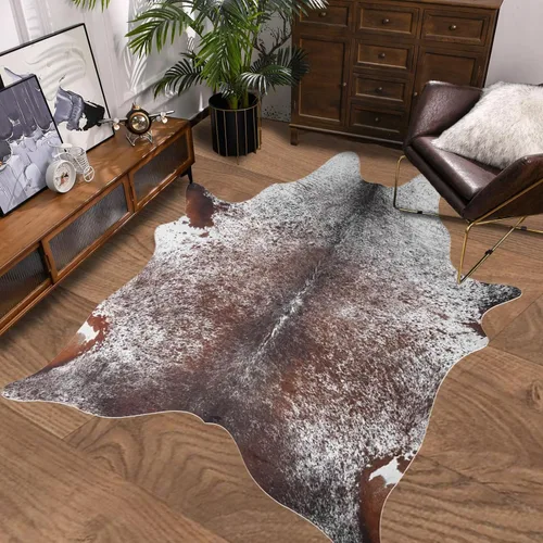 Miniatura 11 de Alfombra de Piel de Vaca Sintética Grande 8x10 pies – Alfombra de Área Suave Antideslizante de Piel de Vaca con Estampado Animal Occidental
