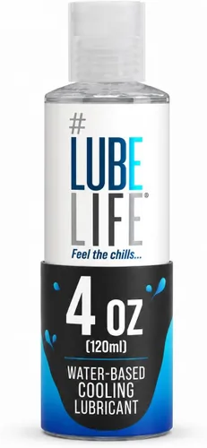 LubeLife Lubricante refrescante a base de agua, lubricante de calentamiento personal para hombres, mujeres y parejas, no mancha, 4 onzas líquidas
