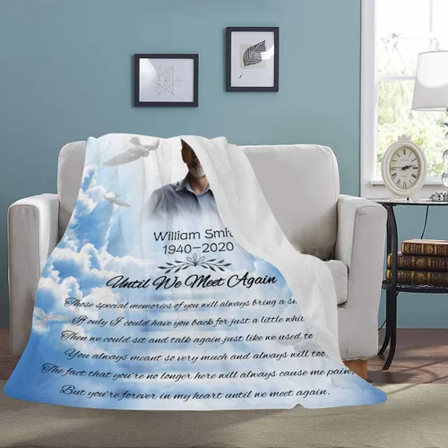 Miniatura 3 de Mantas conmemorativas personalizadas con fotos para seres queridos perdidos, manta de ángel de condolencia personalizada para regalo funerario