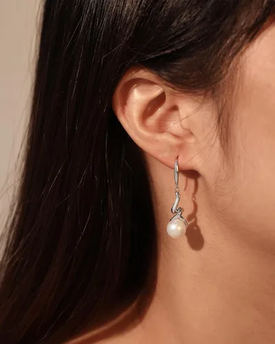 Miniatura 4 de FANCIME Collar de perlas de plata de ley 925 con perlas torcidas de calidad genuina 0.354-0.394 in0.315-0.335 in perlas cultivadas de agua dulce