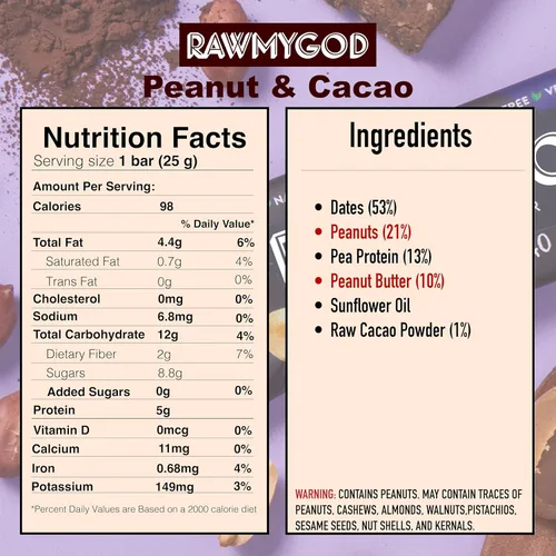 Miniatura 2 de RAWMYGOD Barras de frutas y nueces, sin gluten, veganas, sin azúcar añadida