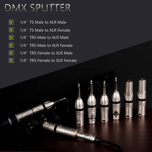 Miniatura 2 de 1/4"/6.35MM Mono/TS macho a XLR hembra adaptador de audio Accesorios de guitarra (D1050)