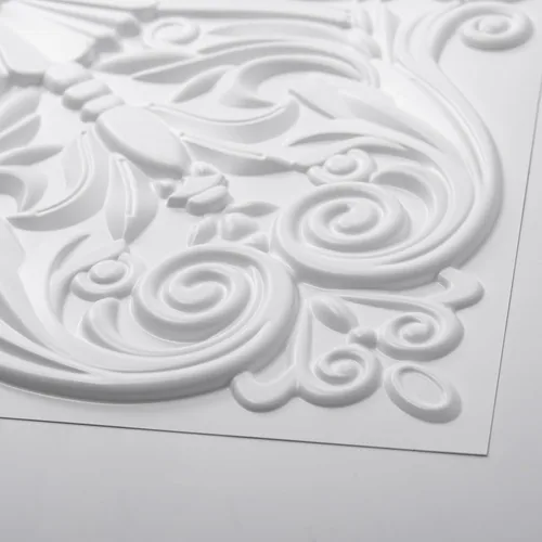 Miniatura 9 de Azulejos decorativos para techo Art3d de 5 cm x 5 cm con pegamento, para colocar en el techo, 24 x 24, paquete de 12 azulejos con flores españolas
