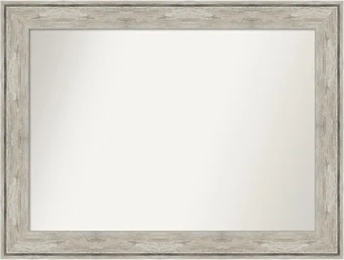 Miniatura 448 de Amanti Art Espejo de baño plateado para sobre fregadero, 28 x 47 pulgadas, espejo rectangular de plata imperial, marco de madera tradicional de gran