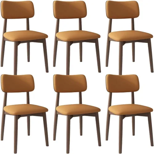Miniatura 19 de YVYKFZD Solid Wood Dining Chairs, Kitchen Chairs Set with Curved Backrest, Leather Upholstered Dining Room Chair, Armless Living Room Chair, for