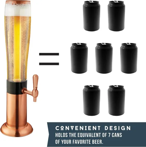 Miniatura 5 de Hammer + Axe Dispensador de bebidas – Dispensador de bebidas de fiesta de 88 onzas con tubo de hielo y grifo, fuente de bebidas para cerveza, agua