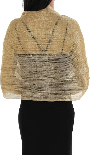 Miniatura 5 de Aster Chales metálicos brillantes y envolturas para vestidos de noche con hebilla para mujer, chales y envolturas para fiesta, novia, dama de honor