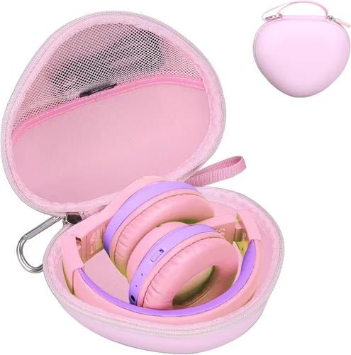 Miniatura 9 de Aproca Funda compatible con auriculares Bluetooth iClever BTH12 / HS19 / BTH26 para niños, bolsa de almacenamiento portátil para accesorios - Rosa