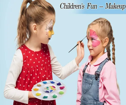 Miniatura 5 de 100 bandejas de pintura para niños, paleta de pintura de plástico con 10 pozos, paleta de bandeja de pintura acrílica inifus para niños, estudiantes