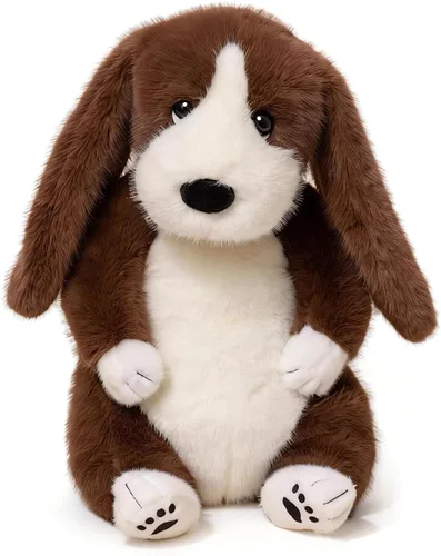 PEACH CAT Basset Hound - Animal de peluche de perro de 14 pulgadas, lindos peluches de peluche suave, regalos para niños, marrón