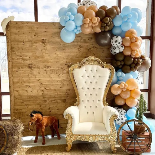 Miniatura 3 de Juego de 60 globos de vaca azul y marrón, globos de vaca marrón y azul de 12 pulgadas para fiestas de adultos, decoración de fiesta temática