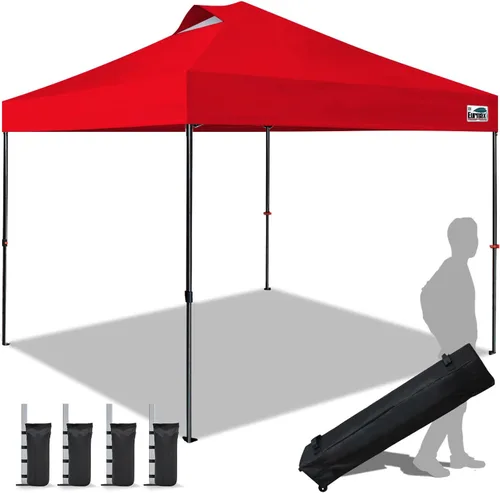 Miniatura 9 de Eurmax Tienda de campaña desplegable de Estados Unidos de 10 x 10, tienda de campaña para eventos de grado comercial con bolsa rodante patentada sin
