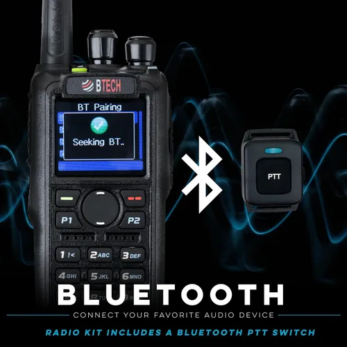 Miniatura 3 de BTECH DMR-6X2 PRO DMR y radio analógica bidireccional (Bluetooth + GPS) Batería USB-C - 7W VHF/UHF (136-174MHz y 400-480MHz), cifrado, alias