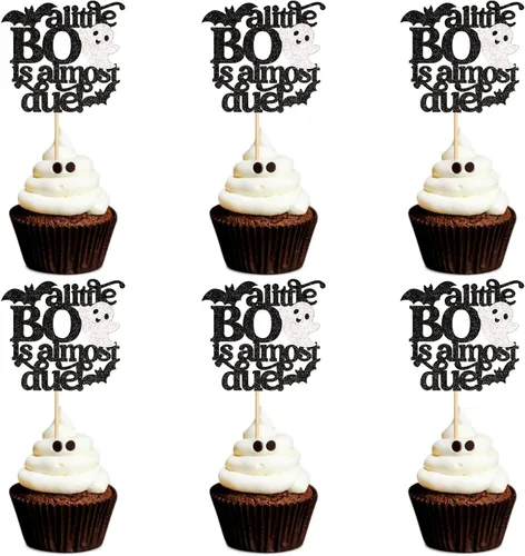 Miniatura 13 de 24 piezas de Halloween Baby Boo Cupcake Toppers Boo Ghost Cupcake Picks Baby Shower Halloween Boy Girl First Birthday Party Decoración Suministros