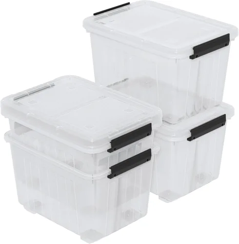 Miniatura 8 de Ggbin Caja de almacenamiento transparente de 30 cuartos de galón con ruedas, juego de 4 Plástico