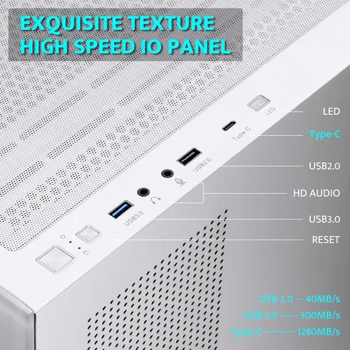 Miniatura 6 de darkFlash Chasis para PC ATX Torre Media, Caja de Computadora con 4 Ventiladores ARGB PWM Pre-Instalados, Caja para PC Gaming con Vista Completa