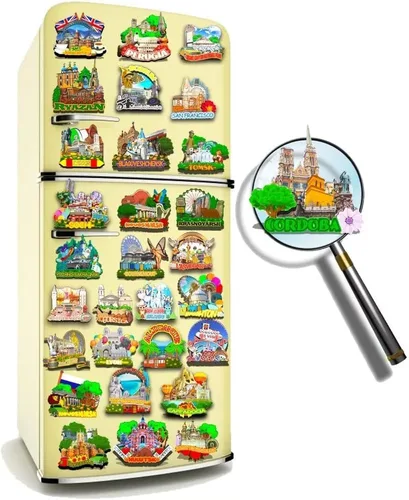 Miniatura 4 de Imán de Córdoba Argentina para nevera de madera 3D, monumentos de viaje, coleccionables, recuerdos, decoración hecha a mano -562