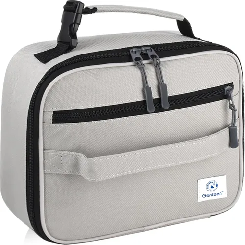 Miniatura 8 de Genteen Paquete de 2 bolsas de almuerzo suaves aisladas con doble cremallera, resistente, congelable y reutilizable para niños, hombres