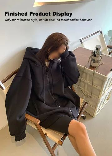 Miniatura 2 de BAWHO Mooie Sweatshirt Fleece Stof Hoodie Gebreide Dikke Dikke Dikke Plus Fleece Mooi Zacht Gevoel Houd EEN Goede Vorm Voor Het Naaien Van