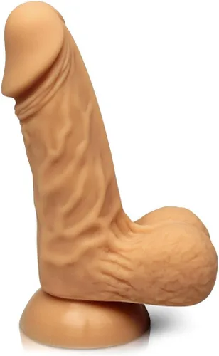 Healthy Vibes Seductive Dildo - Consolador de silicona con textura de vena perfecto para principiantes - Base de succión - Sin látex ni ftalatos - 6