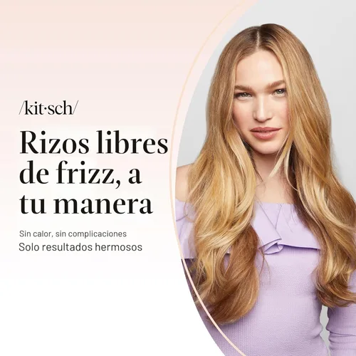 Miniatura 8 de Kitsch Juego de rizadores de pelo sin calor XL satinados, rizos sin calor, cómodos rizadores de pelo para dormir sin encrespamiento, sin daños por