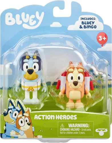 Miniatura 2 de Bluey Action Heroes - Juego de figuras de juguete de 2 unidades, figuras articuladas de personajes con figuras de karate y mochila propulsora