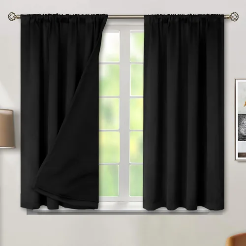 Miniatura 103 de BGment - Cortinas opacas para sala de estar de 63 pulgadas de largo, juego de 2 paneles, cortinas para oscurecer toda la habitación, cortinas