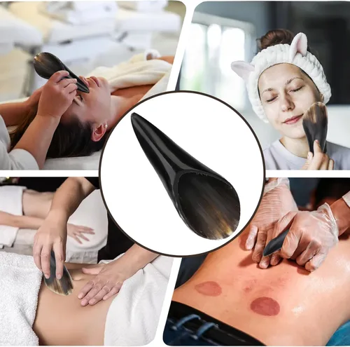 Miniatura 5 de Gua Sha Herramientas de masaje, raspado de cuerno de buey, tabla de masaje para terapia de acupuntura corporal, herramientas raspadoras para cara
