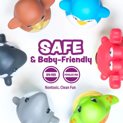 Miniatura 6 de Tub Works® Tub Bobbers™ Bob, Wobble & Float - Juguetes de baño verticales para niños pequeños, paquete de 6 Acción única de tambaleo Juguetes