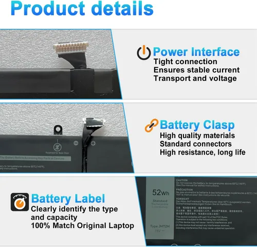 Miniatura 3 de Batería para portátil Dell Latitude 7310 7410 Latitude 7410 Chromebook Enterprise Series P34S P34S001 4V5X2 Y7HR3 35J09 HRGYV WY9MP XMV7T 009YYF
