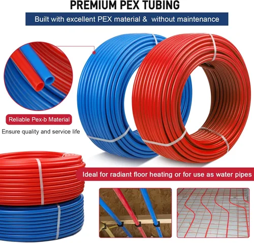 Miniatura 3 de Tubería PEX de 1/2 pulgada, 100 pies, 2 rollos, tubería PEX EVOH Pex-B, sin barrera de oxígeno, duradero, a prueba de fugas, flexible para líneas