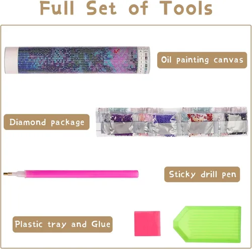 Miniatura 2 de Ginfonr Kit de pintura de diamantes de mosaico 5D para bricolaje, gatos, perros, taladro completo, pintura con diamantes, animales, punto de cruz