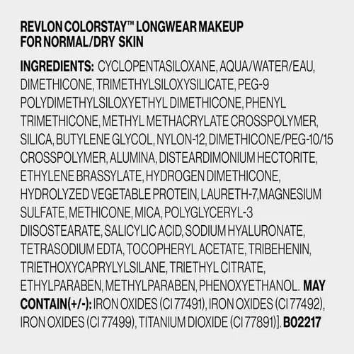 Miniatura 8 de Base líquida Revlon, maquillaje facial ColorStay para piel normal y seca, SPF 20, cobertura media-completa de larga duración con acabado natural