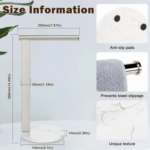Miniatura 3 de Soporte para toallas de mano para baño, toallero de mano en forma de L, toallero de cocina, organizador de encimera, material de acero inoxidable