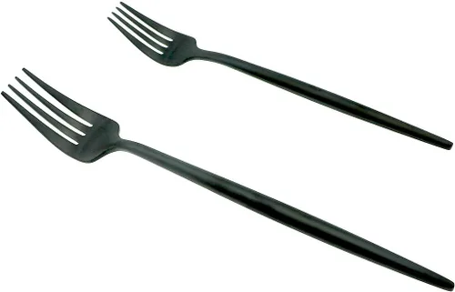 Miniatura 6 de JASHII 18/10 mate negro cubiertos de acero inoxidable 5 piezas Set, cuchillo tenedor ensalada tenedor postre cuchara de la cena, servicio de 1, lujo
