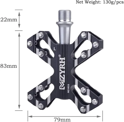 Miniatura 7 de ThinkTop 3 Cojinetes Ultraligero MTB BMX Road Mountain Bike Pedales Plataforma Plana Aluminio Sellado Ever Lubrique Teniendo Eje 9/16 Pulgadas
