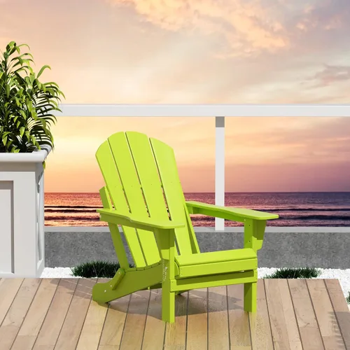 Miniatura 2 de HDPE Laguna Silla Adirondack plegable para exteriores, color lima