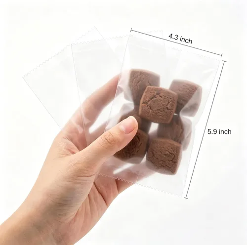 Miniatura 2 de IXIGER 200 bolsas de celofán esmerilado de 4.3 x 5.9 pulgadas, bolsas de galletas esmeriladas y golosinas para galletas individuales, dulces caseros