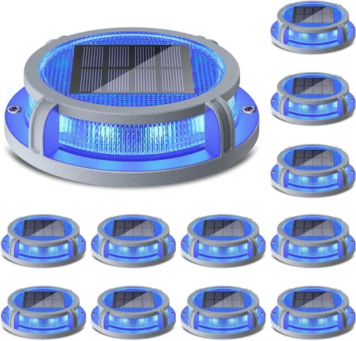 Miniatura 9 de SIEDiNLAR Luces solares para cubierta al aire libre, 2 modos, 16 LED, marcadores de entrada, luz de muelle, funciona con energía solar, impermeable