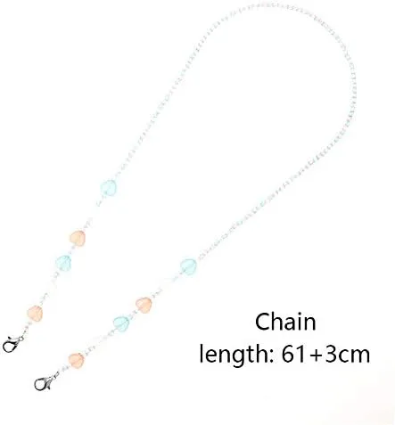 Miniatura 2 de Sonrisa amor carta corazón rebordeado mariposa bola de fresa máscara de cara cordones para niños anti-perdida cadena collares