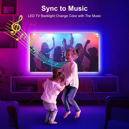 Miniatura 4 de Nexillumi - Luces LED para TV, retroiluminación LED de 13.2 pies para 32-65 pulgadas, tira de luces LED RGB detrás de la TV, control remoto por