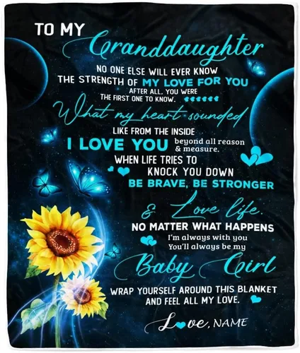 Miniatura 26 de Manta personalizada de baloncesto con texto en inglés "To My Granddaughter from Grandma Grandpa Stay Strong Be Confident Believe in Yourself", manta