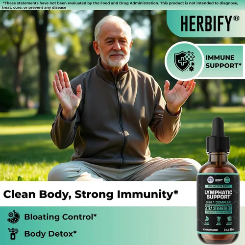 Miniatura 5 de HERBIFY Gotas de drenaje linfático para desintoxicación hepática y apoyo inmunológico, gotas de apoyo del sistema linfático, limpieza