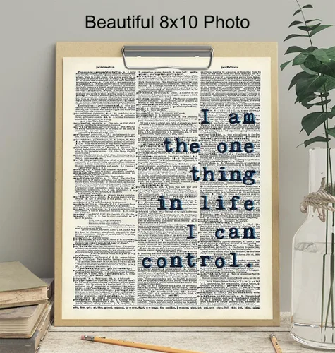 Miniatura 4 de Decoración de Pared con Cita Inspiradora Arte de Diccionario - 8x10 Impresión Reciclada Decoración Motivacional para Hogar para Dormitorio, Oficina