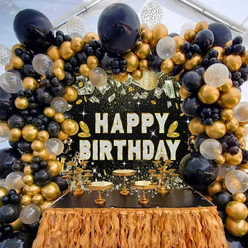 Miniatura 2 de Telón de fondo de cumpleaños de 5 x 3 pies, fondo de fiesta para niños y niñas, suministros para cabina de fotos