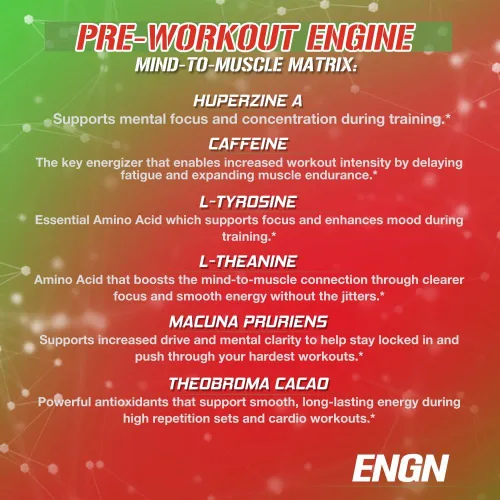 Miniatura 4 de EVL Intense Pre Workout con Creatina - ENGN Bebida en polvo energizante preentreno para hombres para energía duradera, enfoque y recuperación