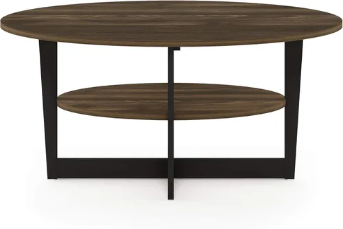 Miniatura 6 de Furinno - Mesa de café, 1 paquete, color nogal Columbia/negro Columbia Nogal/Negro