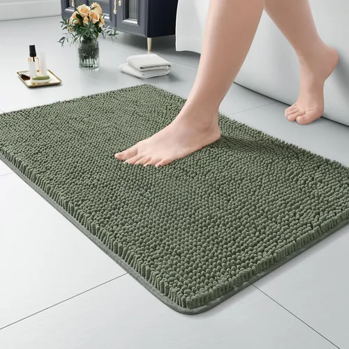 LOCHAS Alfombra de Baño de Lujo Lanuda Tapete de Baño 24 x 17 Pulgadas, Alfombras de Baño Lavables Antideslizantes para Baño y Ducha, Alfombras