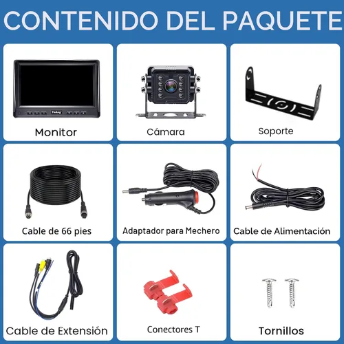 Miniatura 7 de Cámara de respaldo Yakry para RV Plug and Play - Sin retrasos de 7 pulgadas HD 1080P con visión nocturna IR de 2 canales - Cámara de visión trasera